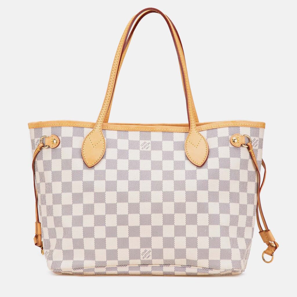 Louis Vuitton White Damier Azur Neverfull PM Louis Vuitton White Damier Azur Neverfull PM