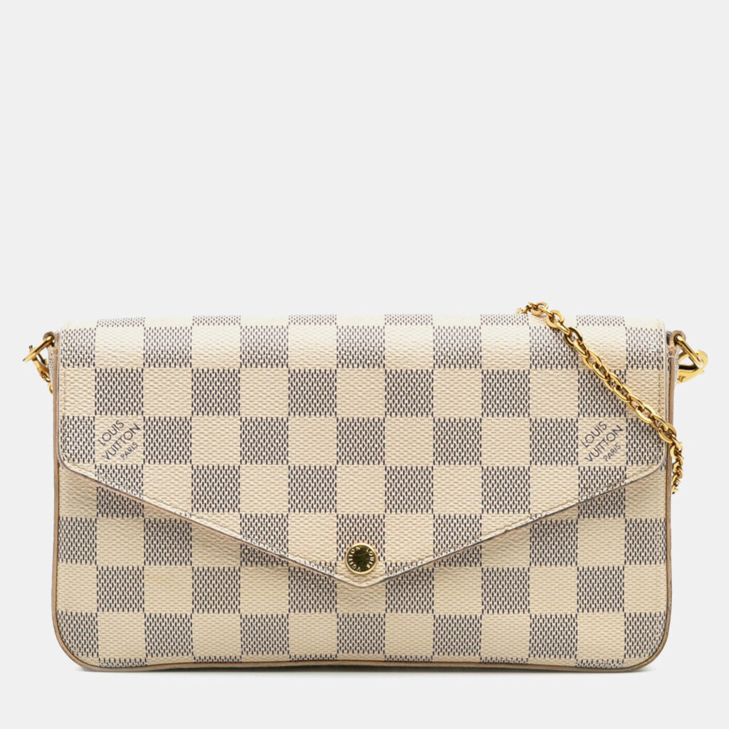 Louis Vuitton White Damier Azur Pochette Felicie Louis Vuitton White Damier Azur Pochette Felicie