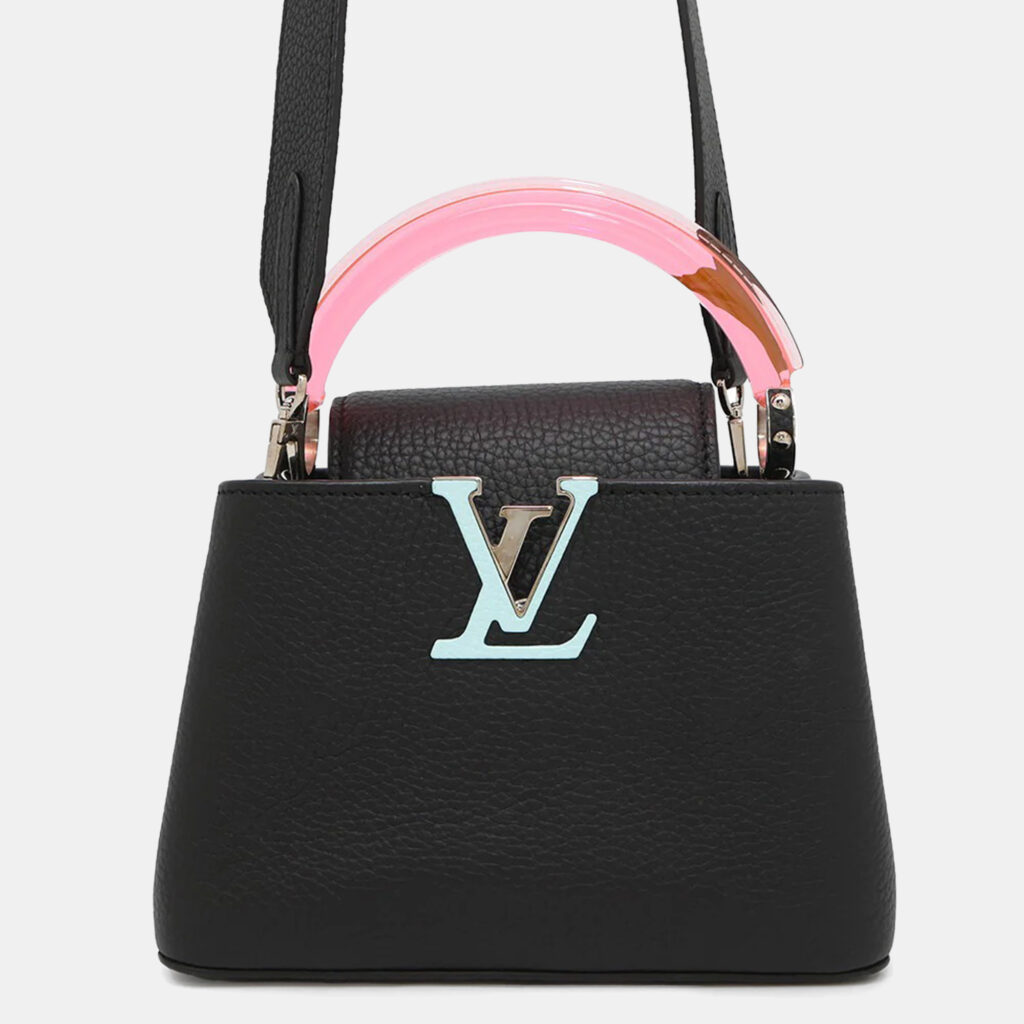 Louis Vuitton Capucines Noir/Pink Taurillon Leather Plexiglas Size Mini
