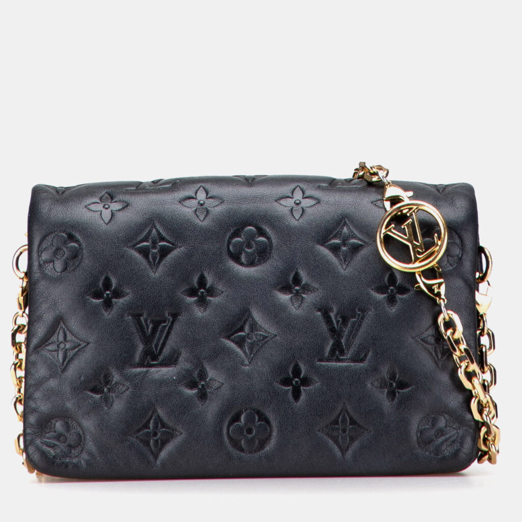 Louis Vuitton Black Monogram Embossed Pochette Coussin Louis Vuitton Black Monogram Embossed Pochette Coussin