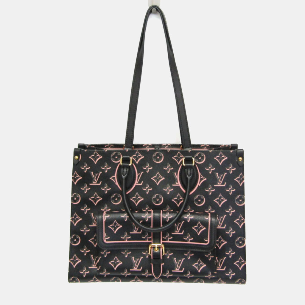 Louis Vuitton Monogram Fall For You On The Go MM Tote Bag Black Pink