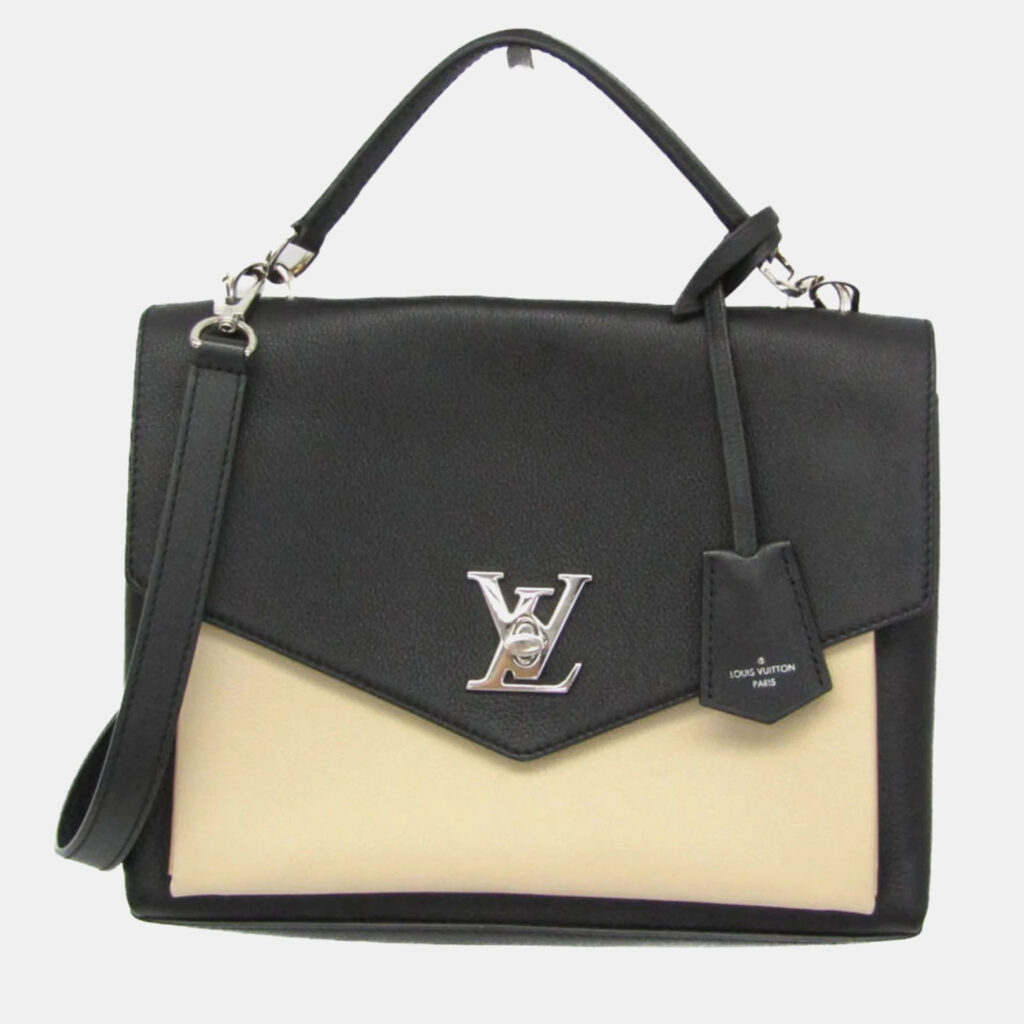 Louis Vuitton My Rock Me Black Cream Leather Handbag Louis Vuitton My Rock Me Black Cream Leather Handbag