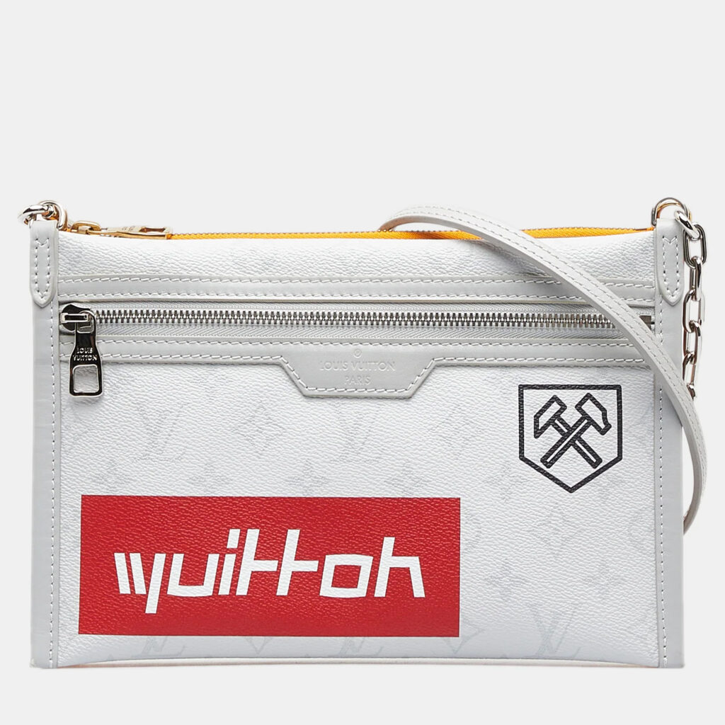Louis Vuitton Double Flat Antartica Messenger Gray Monogram Canvas Shoulder Bag Louis Vuitton Double Flat Antartica Messenger Gray Monogram Canvas Shoulder Bag
