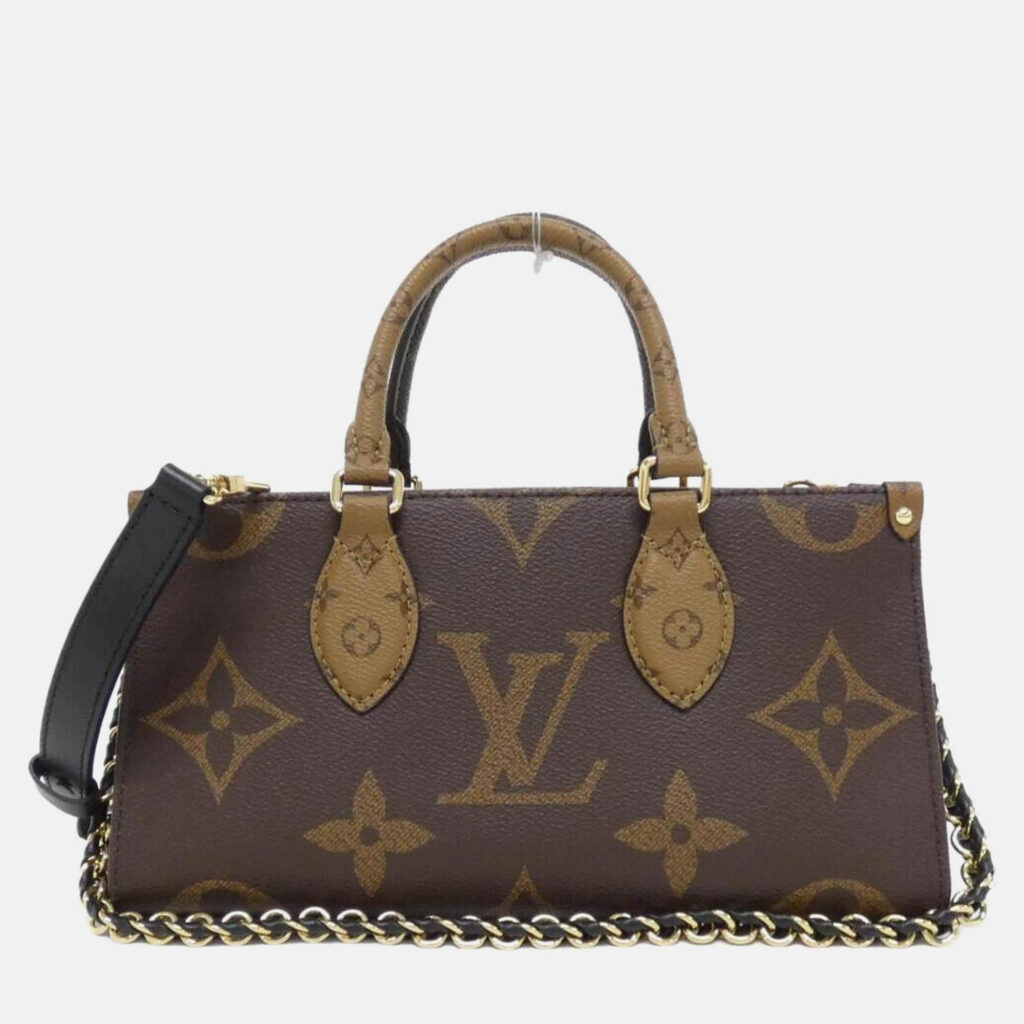 Louis Vuitton Monogram Reverse On The Go EW Brown Shoulder Bag