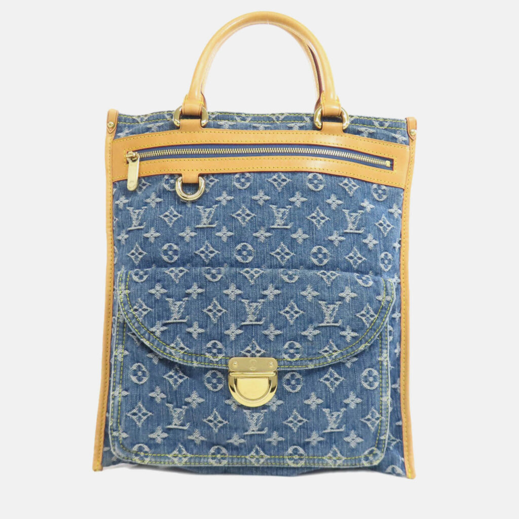 Louis Vuitton Flat Shopper Monogram Denim Tote Bag