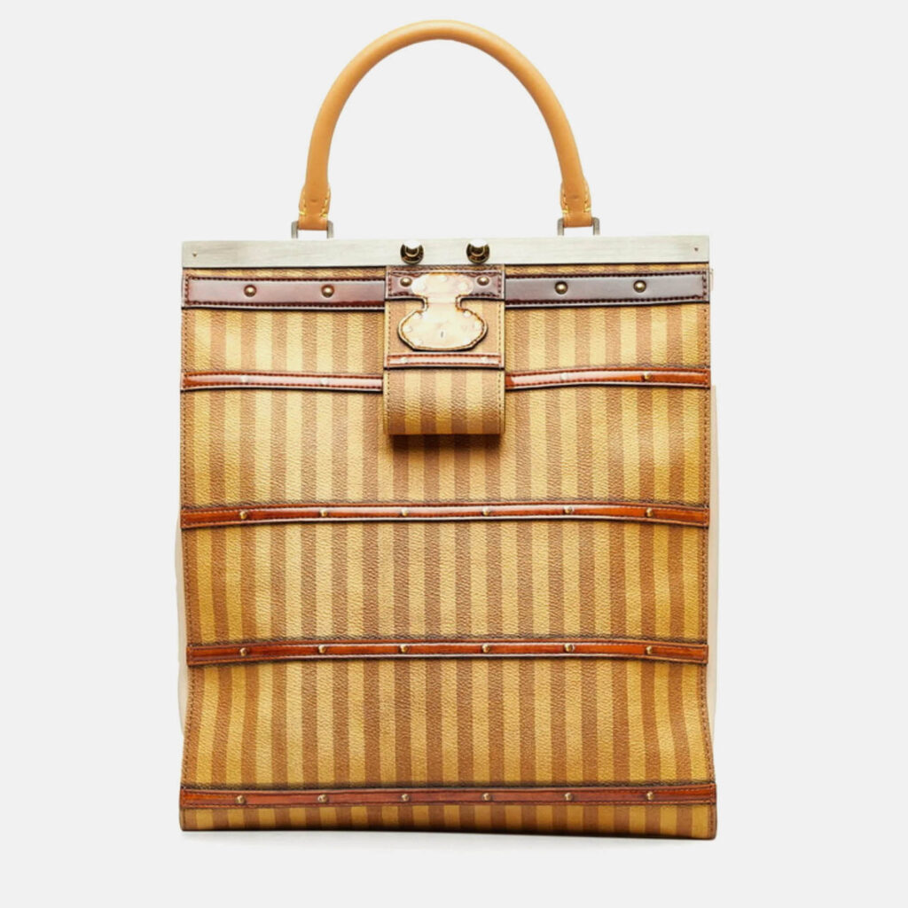 Louis Vuitton Crown Frame GM Brown Coated Canvas Leather Tote Bag