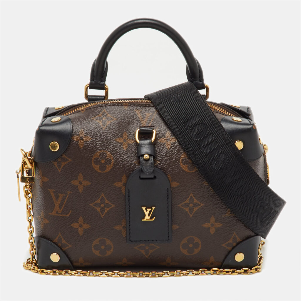 Louis Vuitton Black Monogram Canvas and Leather Petite Malle Souple Bag Louis Vuitton Black Monogram Canvas and Leather Petite Malle Souple Bag