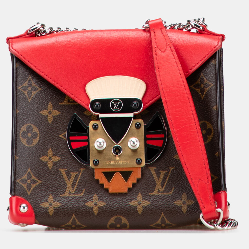 Louis Vuitton Brown Monogram Tribal Mask Pochette PM