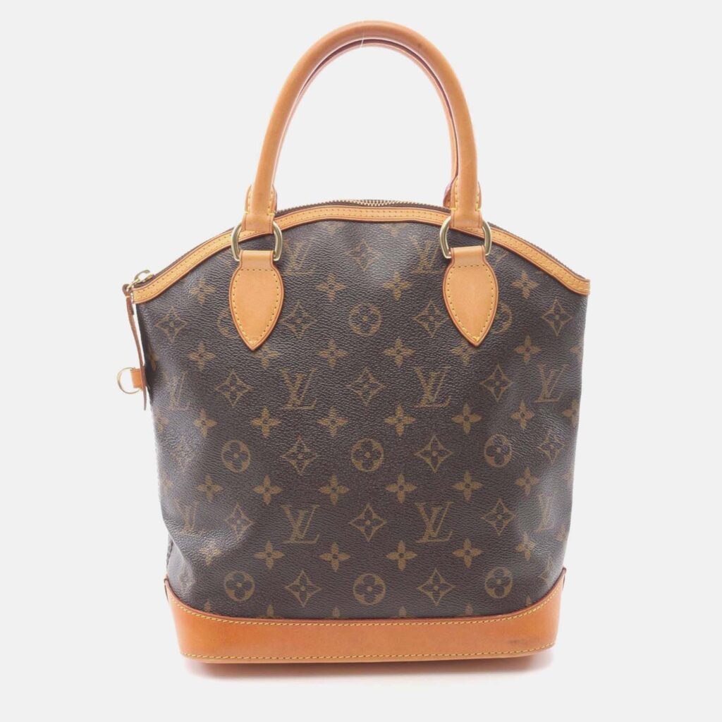 Louis Vuitton Lockit Handbag M40102 Monogram Canvas Leather Brown Used Women Lv