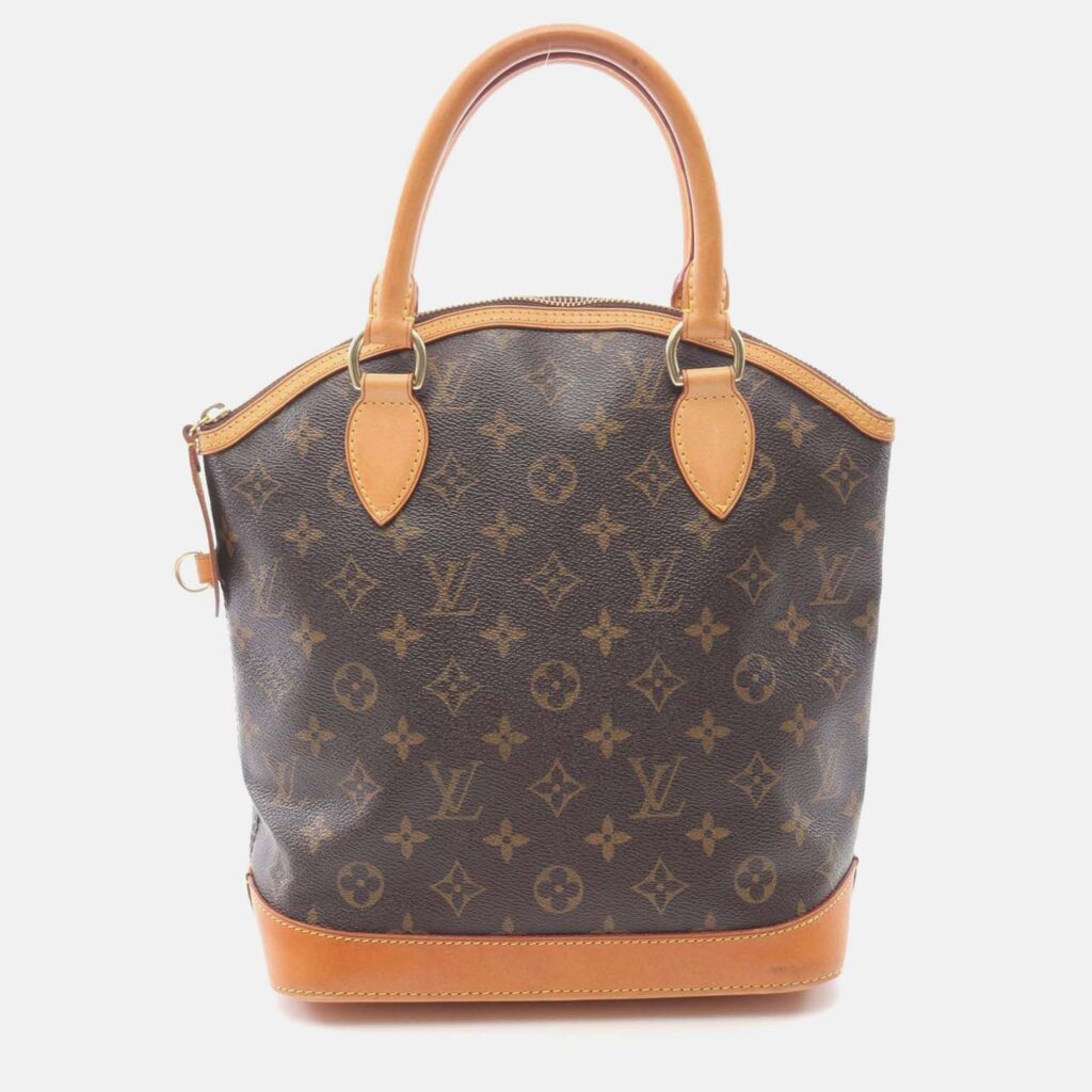 Louis Vuitton Lockit Handbag M40102 Monogram Canvas Leather Brown Used Women Lv