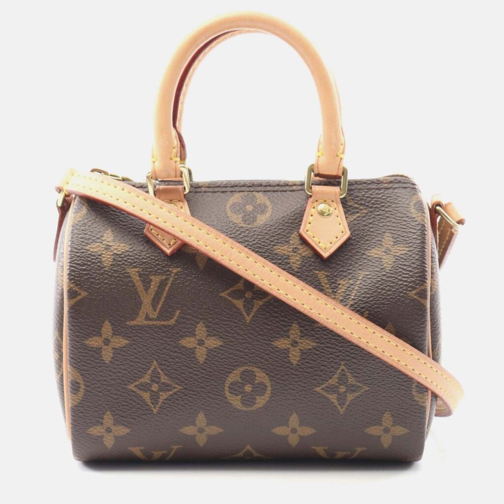 Louis Vuitton Nano Speedy Crossbody Shoulder Bag M61252 Monogram Canvas Used Lv Louis Vuitton Nano Speedy Crossbody Shoulder Bag M61252 Monogram Canvas Used Lv