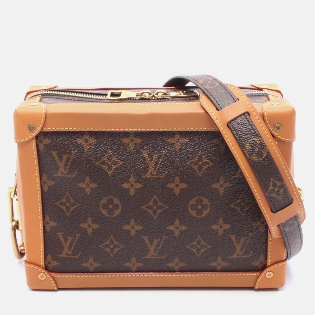 Louis Vuitton Soft Trunk Shoulder Bag M44660 Monogram Canvas Leather Used Mens