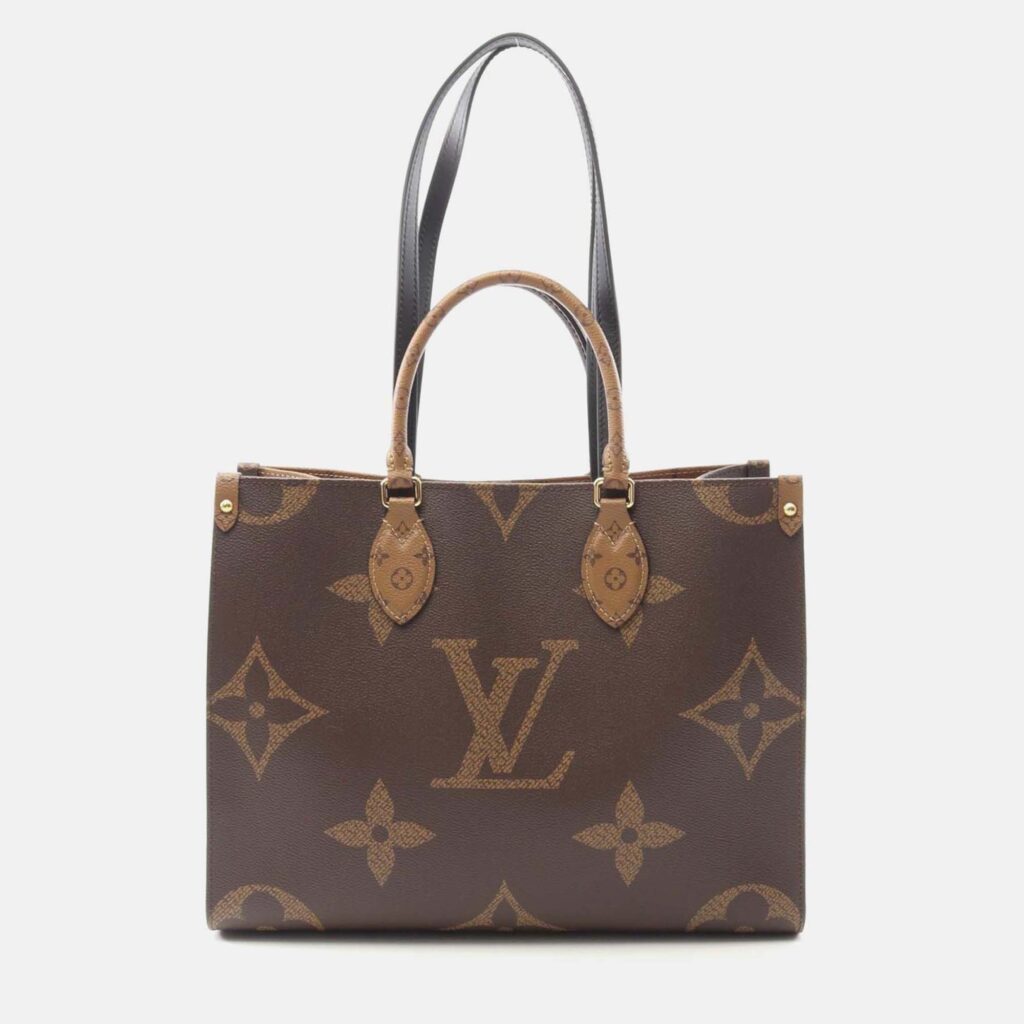 Louis Vuitton On The Go Mm Shoulder Tote Bag M45321 Monogram Giant Reverse Used