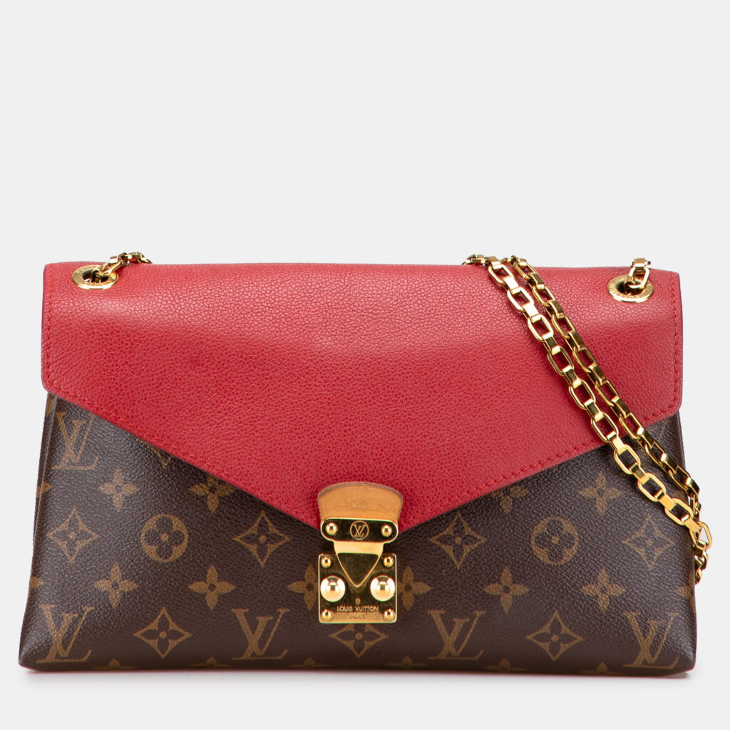 Louis Vuitton Brown/Red Monogram Pallas Chain Louis Vuitton Brown/Red Monogram Pallas Chain