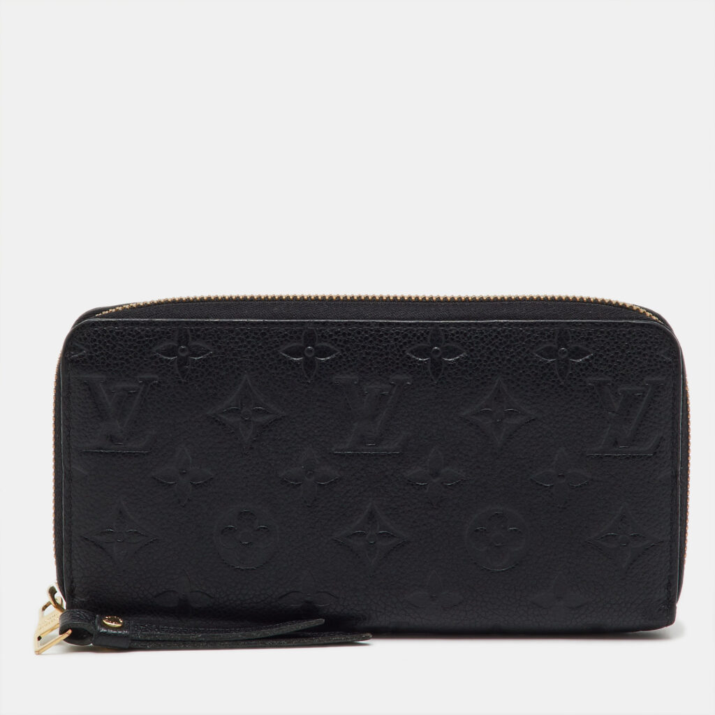Louis Vuitton Black Monogram Empreinte Leather Zippy Wallet Louis Vuitton Black Monogram Empreinte Leather Zippy Wallet