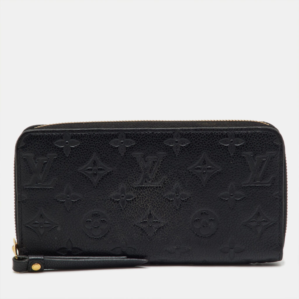 Louis Vuitton Black Monogram Empreinte Leather Zippy Wallet Louis Vuitton Black Monogram Empreinte Leather Zippy Wallet