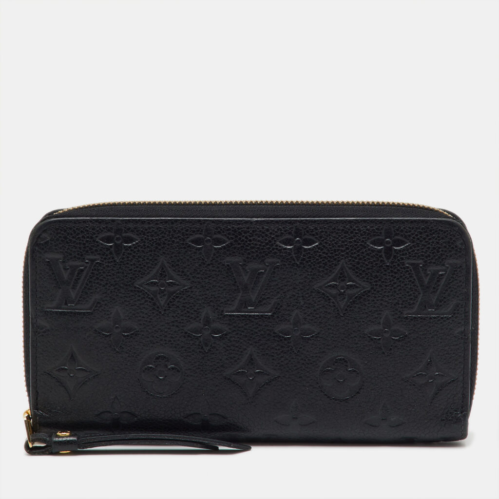 Louis Vuitton Black Monogram Empreinte Leather Zippy Wallet Louis Vuitton Black Monogram Empreinte Leather Zippy Wallet