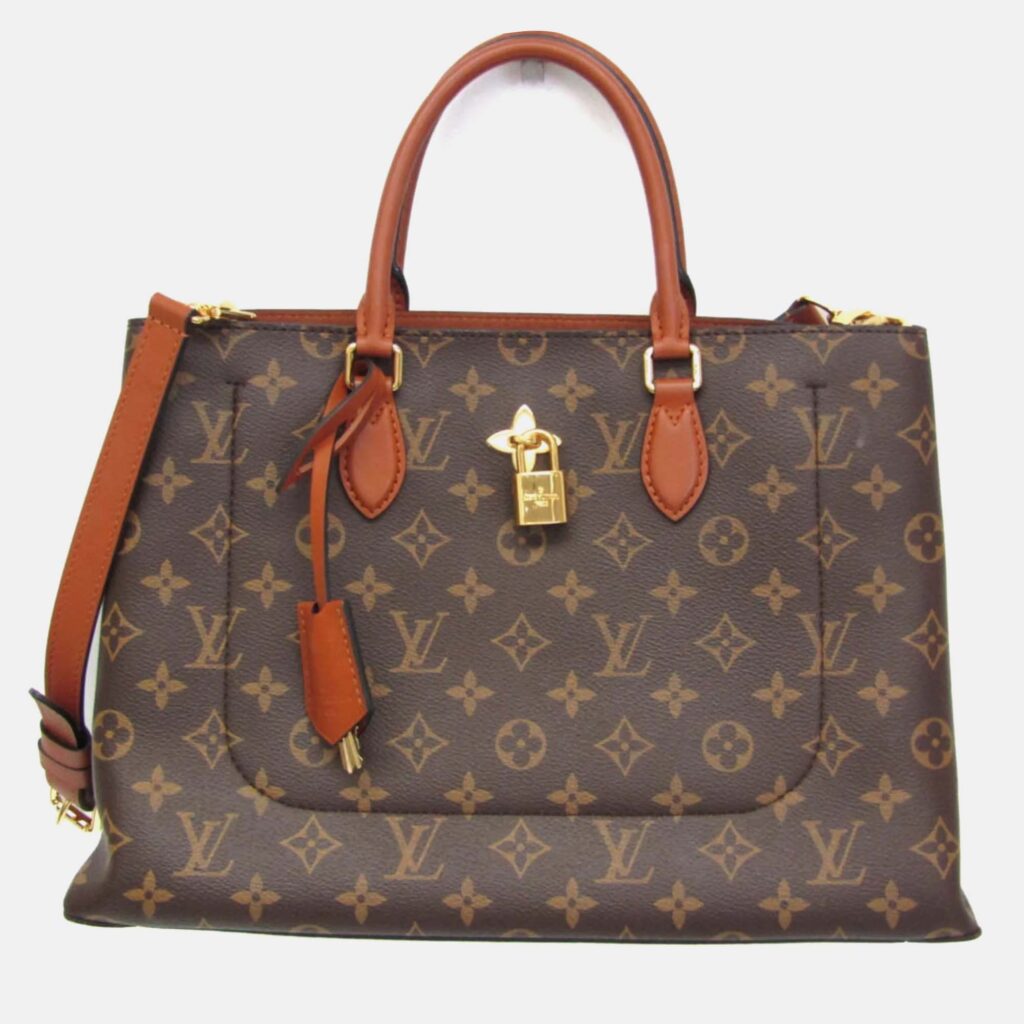 Louis Vuitton Flower Brown Monogram Coated Canvas Leather Shoulder Bag