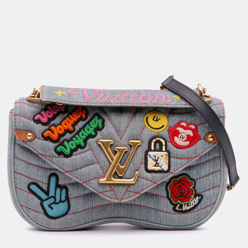 Louis Vuitton Blue Limited Edition Denim Patches New Wave Chain MM Louis Vuitton Blue Limited Edition Denim Patches New Wave Chain MM