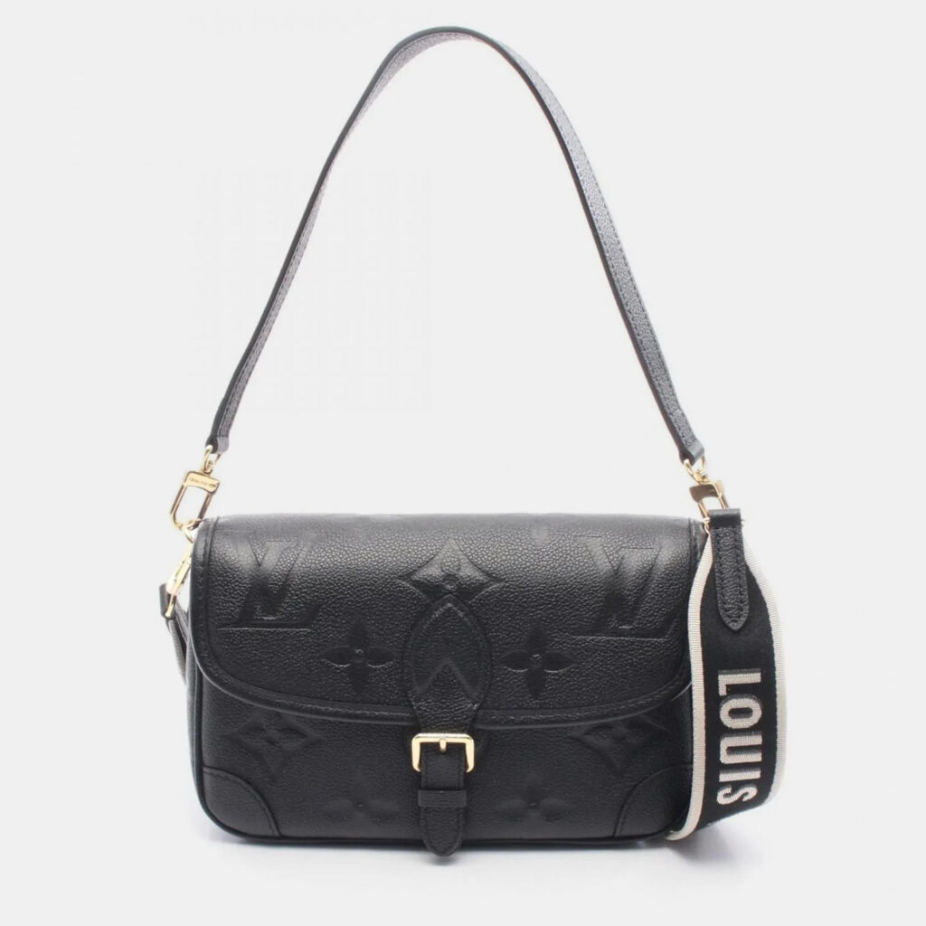 Louis Vuitton Diane Black Monogram Empreinte Leather Shoulder Bag Louis Vuitton Diane Black Monogram Empreinte Leather Shoulder Bag