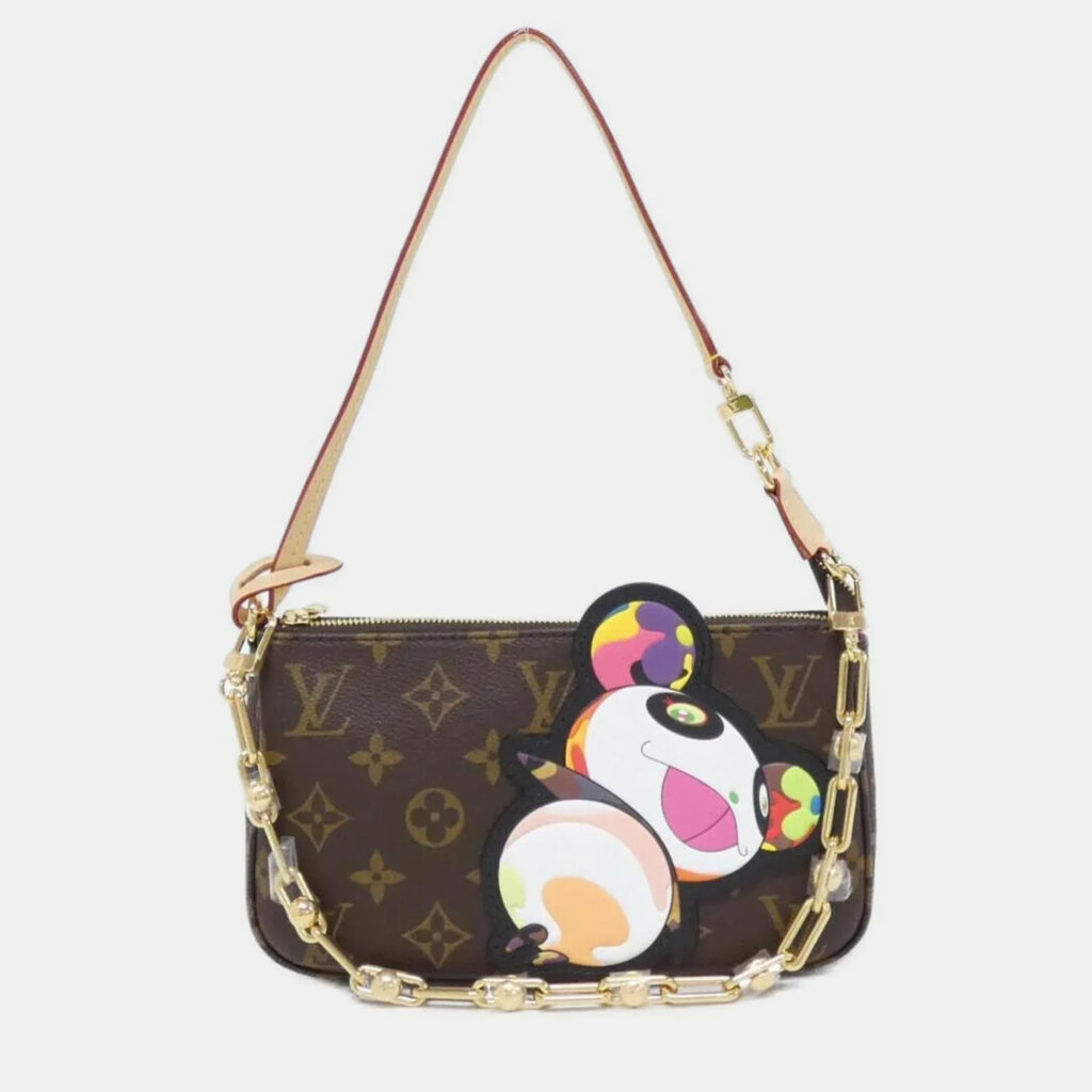 Louis Vuitton Pochette Accessoires Panda Brown Monogram Canvas Shoulder Bag Louis Vuitton Pochette Accessoires Panda Brown Monogram Canvas Shoulder Bag