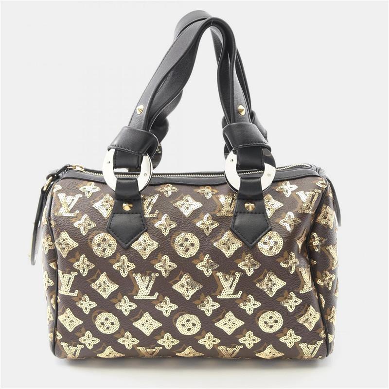 Louis Vuitton Speedy 30 Monogram Eclipse Brown Coated Canvas Leather Handbag Louis Vuitton Speedy 30 Monogram Eclipse Brown Coated Canvas Leather Handbag