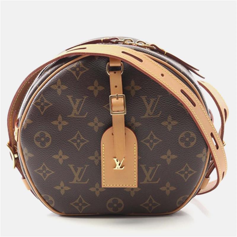 Louis Vuitton Boite Chapeau Souple MM Shoulder Bag Coated Canvas And Leather Monogram Brown Louis Vuitton Boite Chapeau Souple MM Shoulder Bag Coated Canvas And Leather Monogram Brown