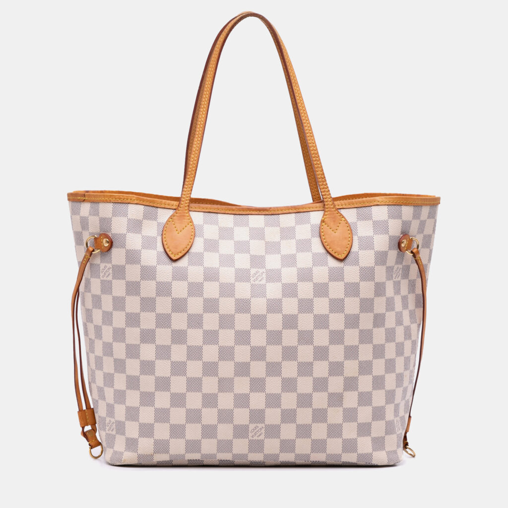 Louis Vuitton White Damier Azur Neverfull MM Louis Vuitton White Damier Azur Neverfull MM