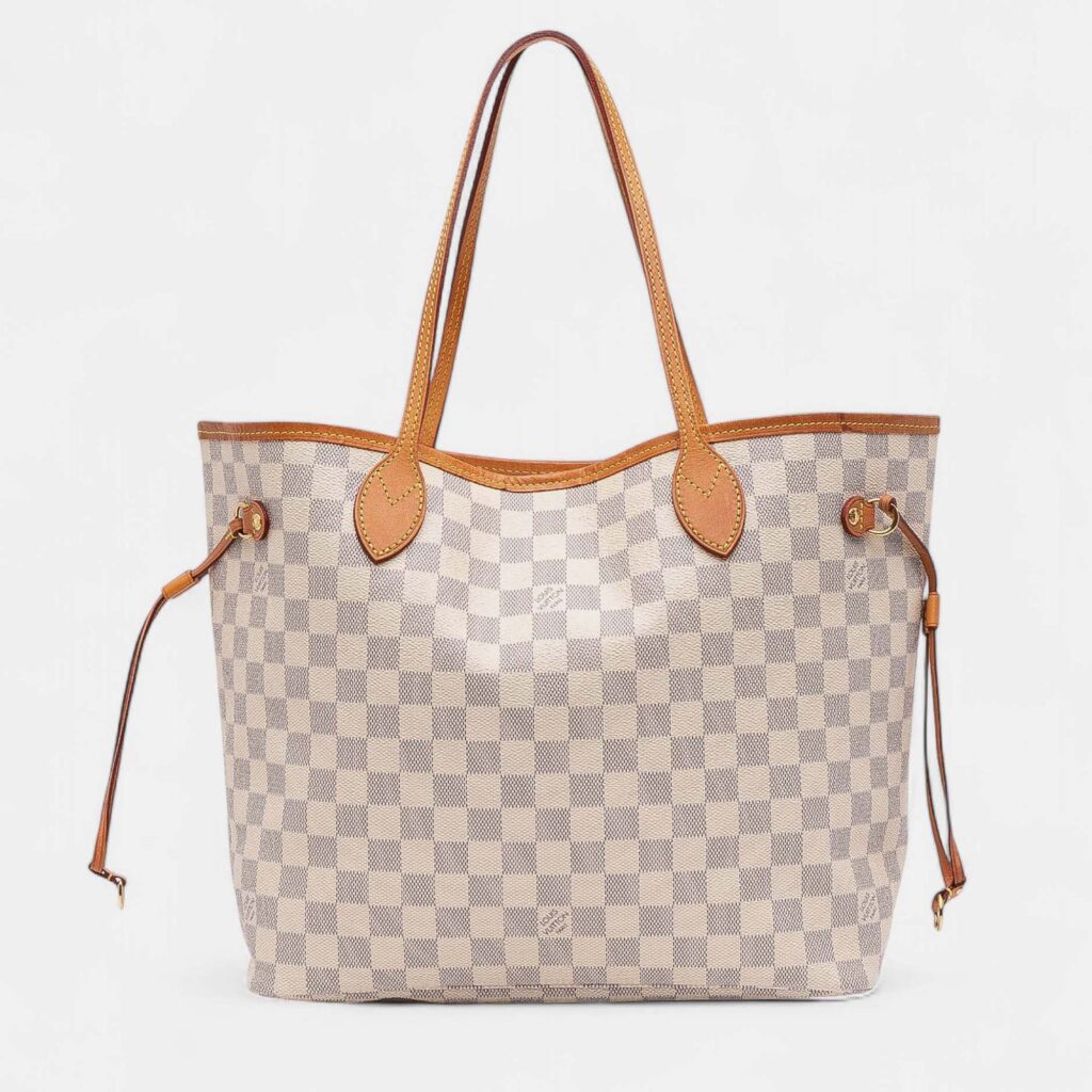 Louis Vuitton White Damier Azur Neverfull MM Louis Vuitton White Damier Azur Neverfull MM