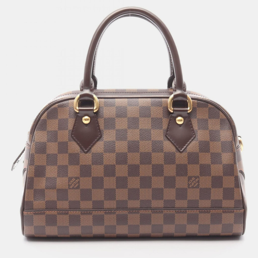 Louis Vuitton Duomo Handbag Damier Canvas Leather Ebene Louis Vuitton Duomo Handbag Damier Canvas Leather Ebene