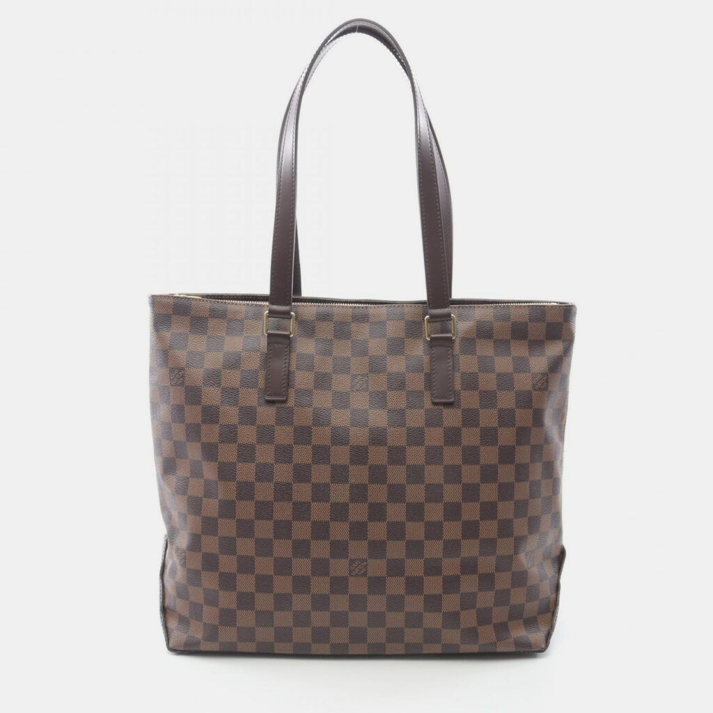 Louis Vuitton Cabas Mezzo Tote Bag Damier Canvas Leather Ebene Louis Vuitton Cabas Mezzo Tote Bag Damier Canvas Leather Ebene