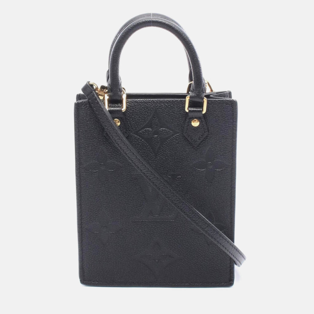 Louis Vuitton Petit Sac Plat Shoulder Handbag Monogram Empreinte Noir Louis Vuitton Petit Sac Plat Shoulder Handbag Monogram Empreinte Noir
