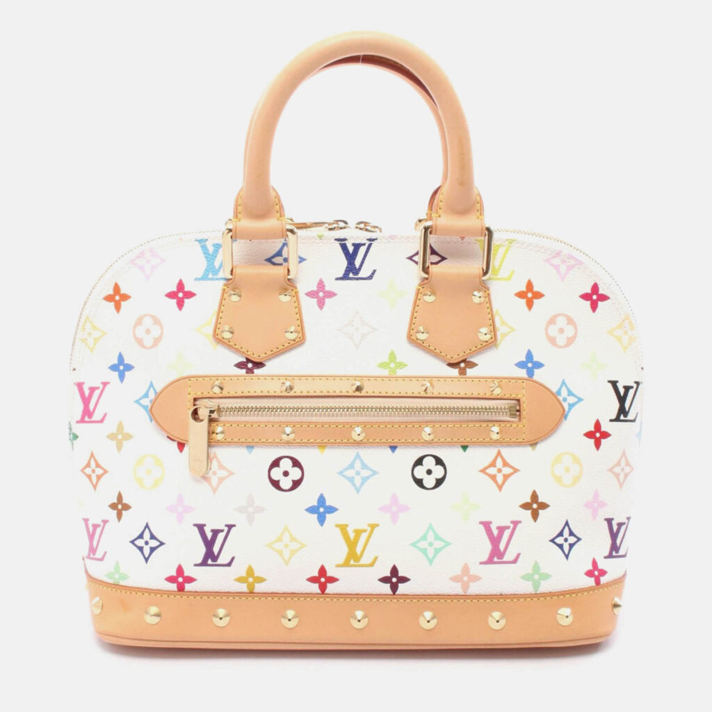 Louis Vuitton Alma Handbag Monogram Multicolor Canvas Leather Blanc Louis Vuitton Alma Handbag Monogram Multicolor Canvas Leather Blanc