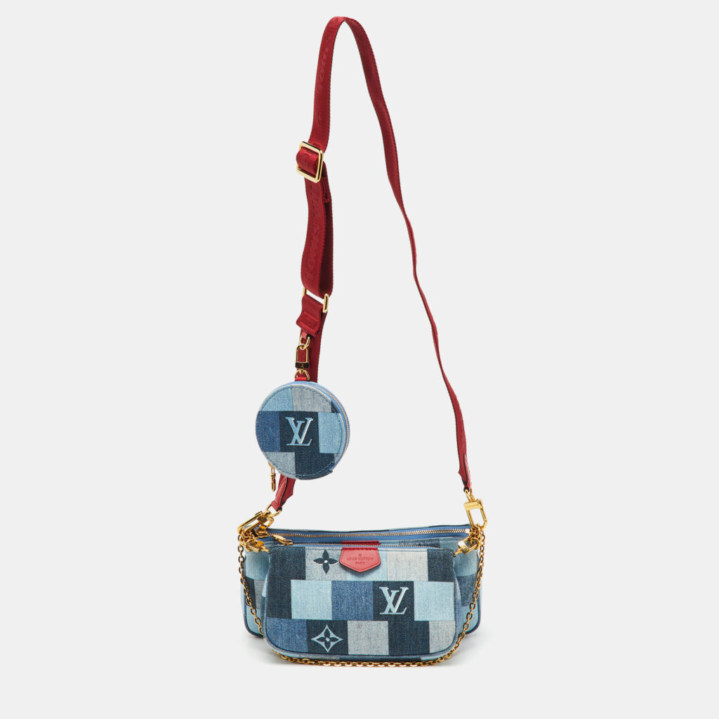 Louis Vuitton Blue Denim Damier Monogram Patchwork Multi-Pochette Accessories Bag