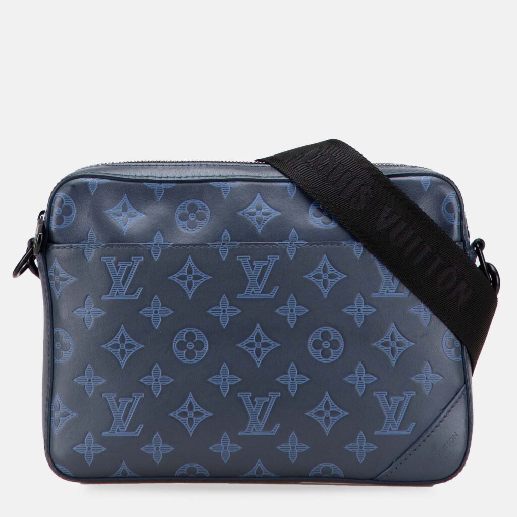 Louis Vuitton Navy Blue Monogram Shadow Duo Messenger Louis Vuitton Navy Blue Monogram Shadow Duo Messenger