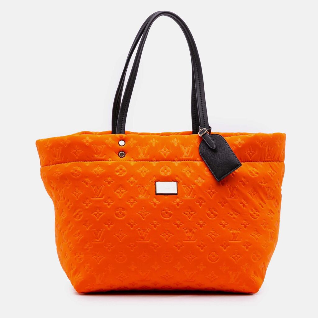 Louis Vuitton Black Orange Monogram Embossed Neoprene Scuba MM Louis Vuitton Black Orange Monogram Embossed Neoprene Scuba MM
