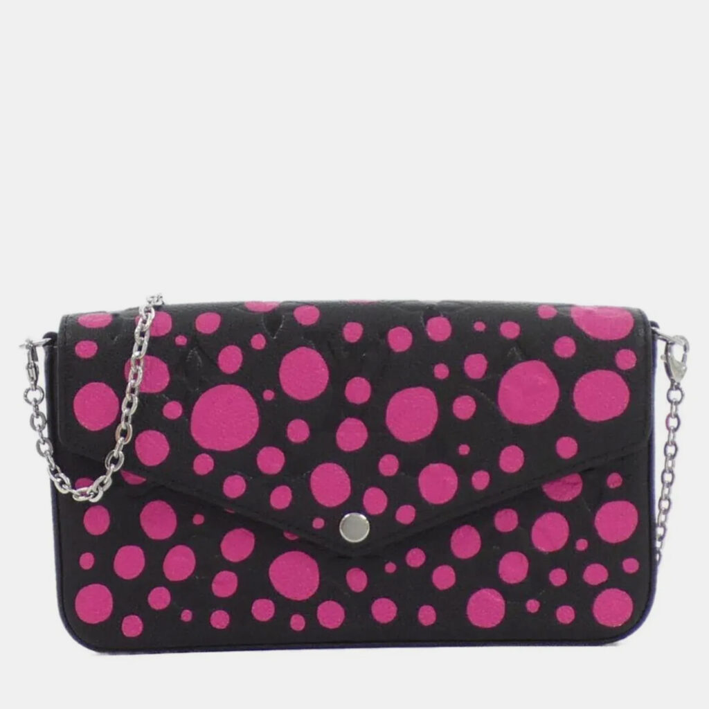 Louis Vuitton LV x YK Pochette Black/Pink Monogram Empreinte Leather Shoulder Bag Louis Vuitton LV x YK Pochette Black/Pink Monogram Empreinte Leather Shoulder Bag