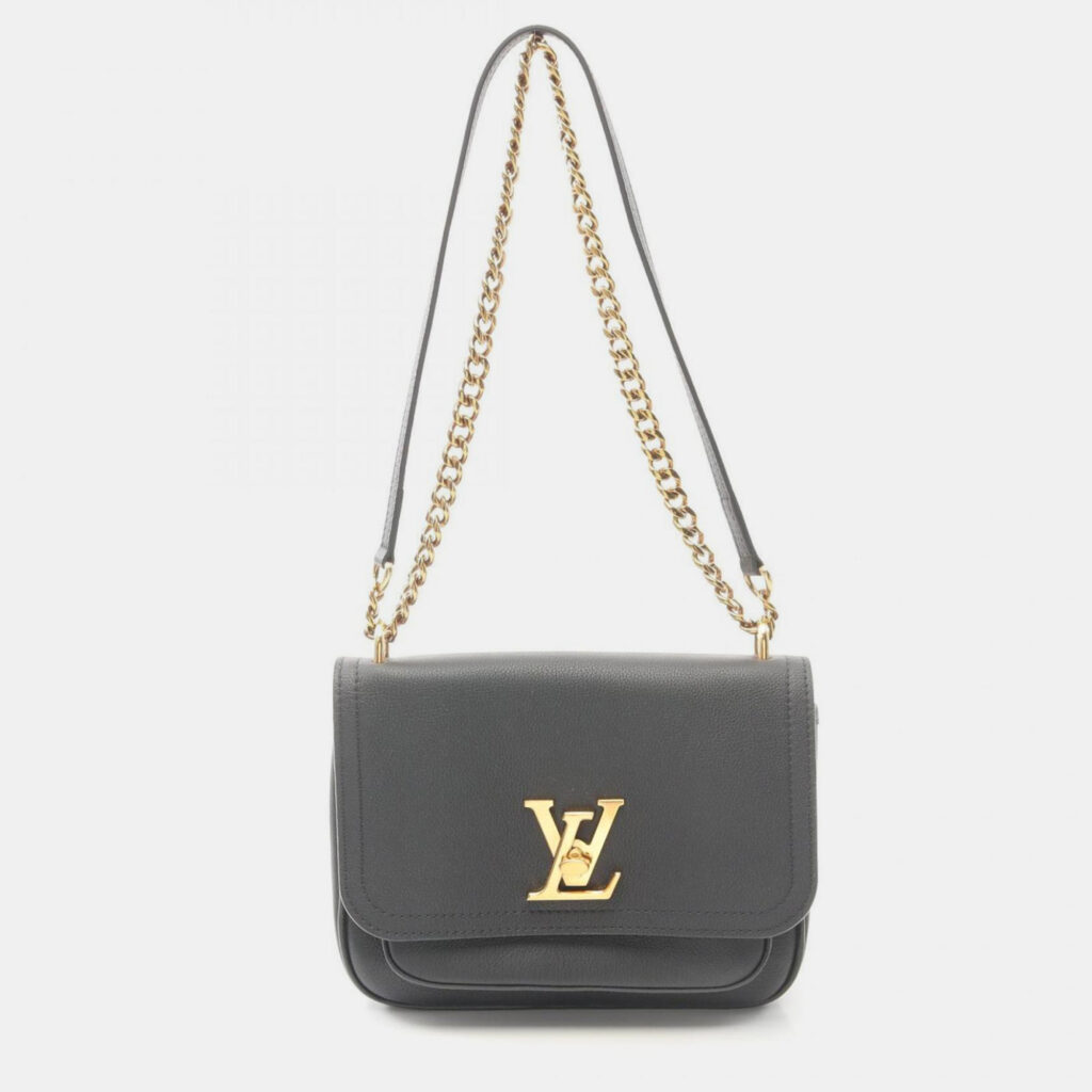 Louis Vuitton Lockme Black Leather Chain Shoulder Bag Louis Vuitton Lockme Black Leather Chain Shoulder Bag
