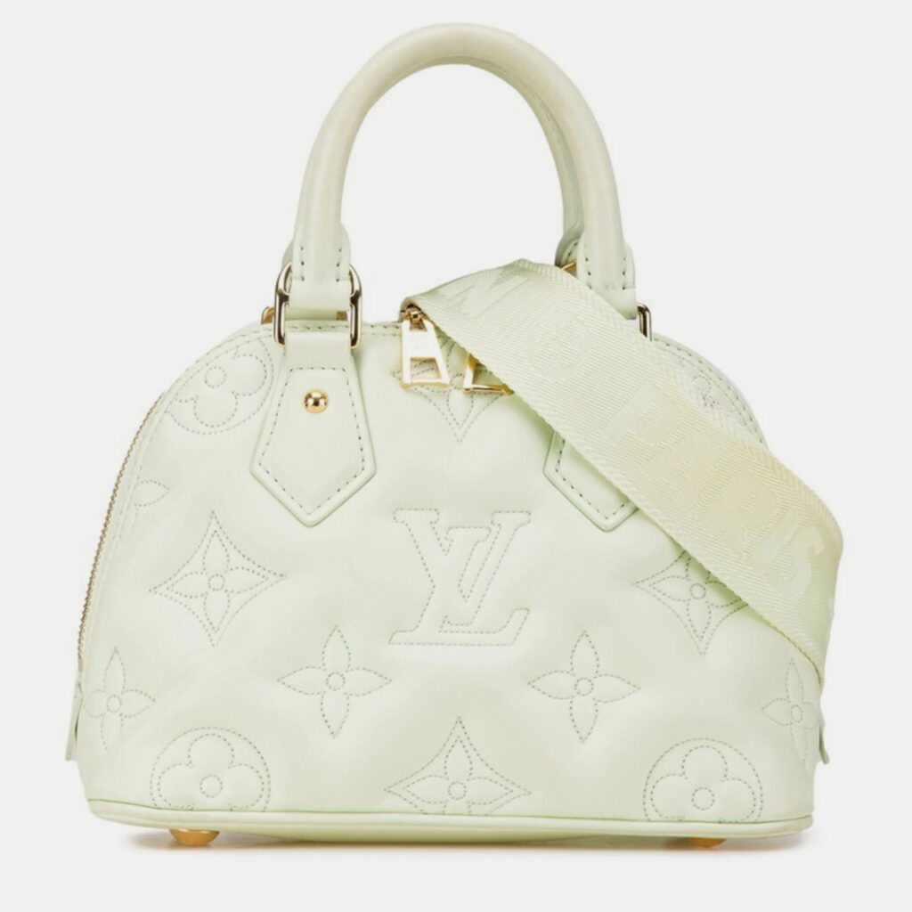 Louis Vuitton Alma Soft BB Light Green Monogram Mahina Leather Shoulder Bag Louis Vuitton Alma Soft BB Light Green Monogram Mahina Leather Shoulder Bag