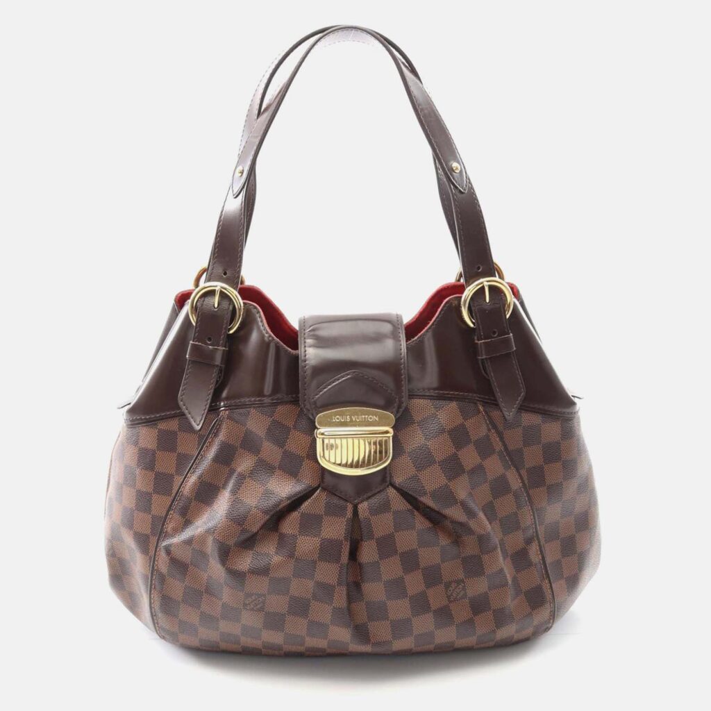 Louis Vuitton Sistina Gm Handbag Damier Canvas Leather Ebene