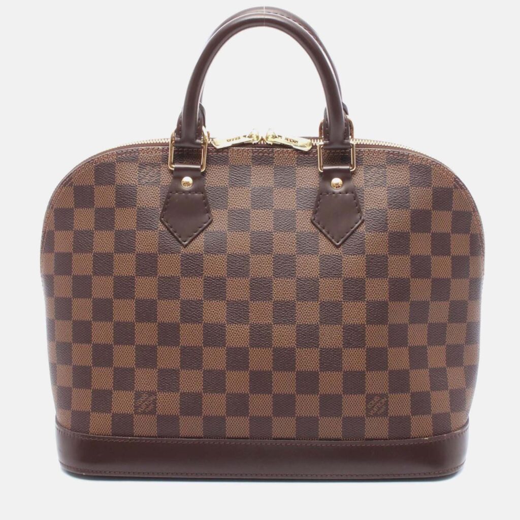 Louis Vuitton Alma Damier Ebene Coated Canvas Top Handle Bag Louis Vuitton Alma Damier Ebene Coated Canvas Top Handle Bag