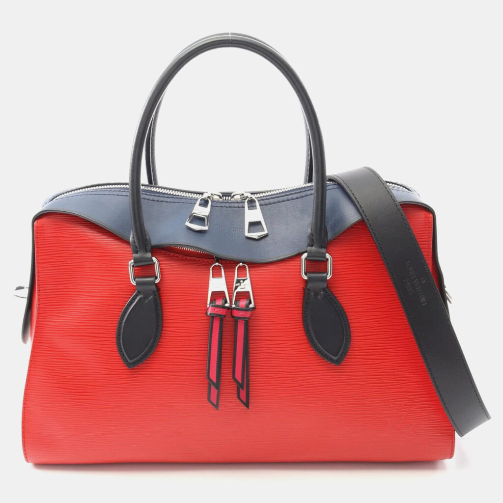 Louis Vuitton Tuileries Red Navy Black Epi Leather Shoulder Bag