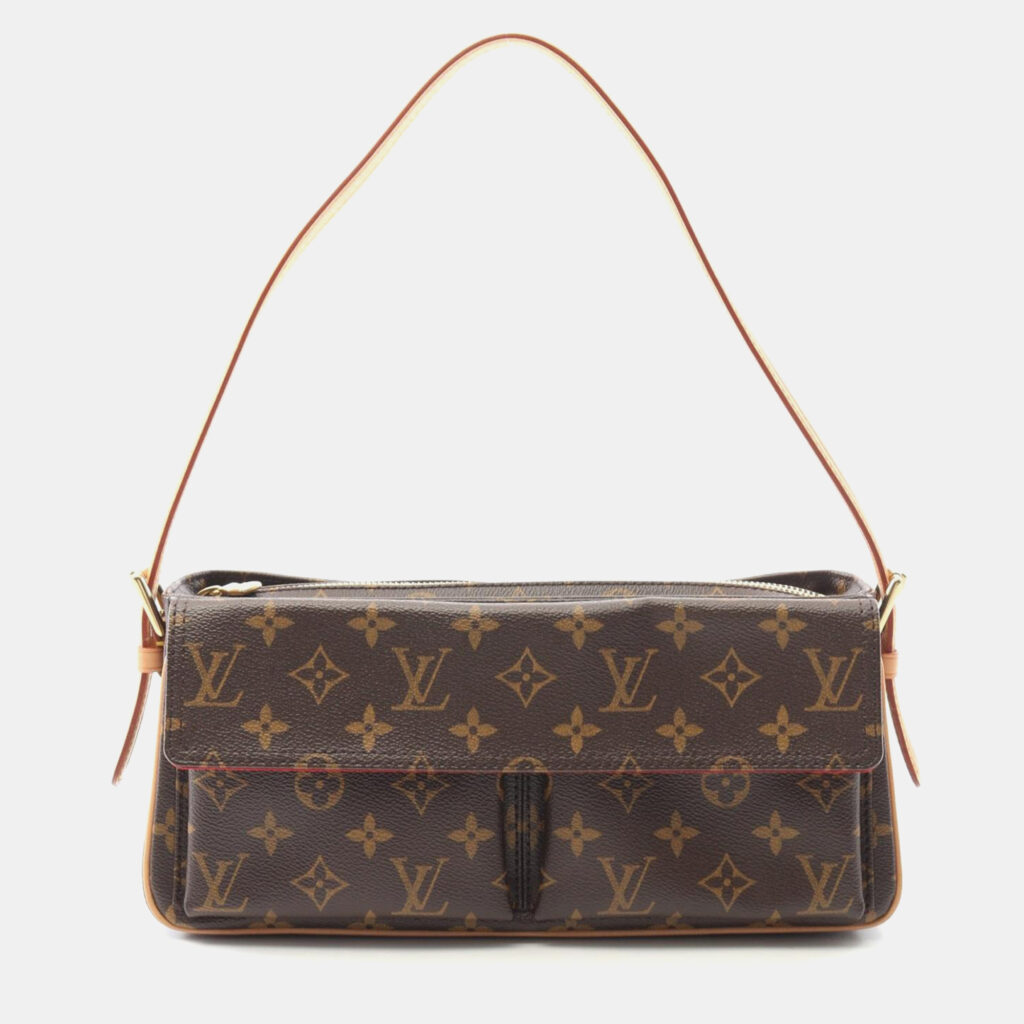 Louis Vuitton Vivacite MM Monogram Canvas Leather Shoulder Bag Louis Vuitton Vivacite MM Monogram Canvas Leather Shoulder Bag