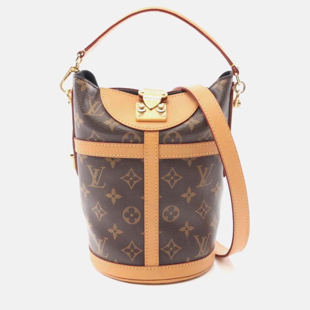 Louis Vuitton Duffle Monogram Canvas Leather Shoulder Handbag Louis Vuitton Duffle Monogram Canvas Leather Shoulder Handbag