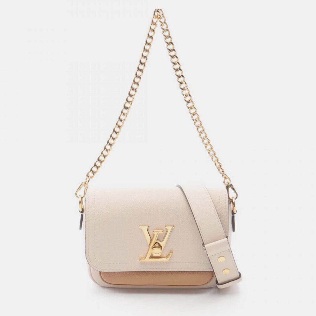 Louis Vuitton Lockme Tender Beige Leather Shoulder Bag Louis Vuitton Lockme Tender Beige Leather Shoulder Bag