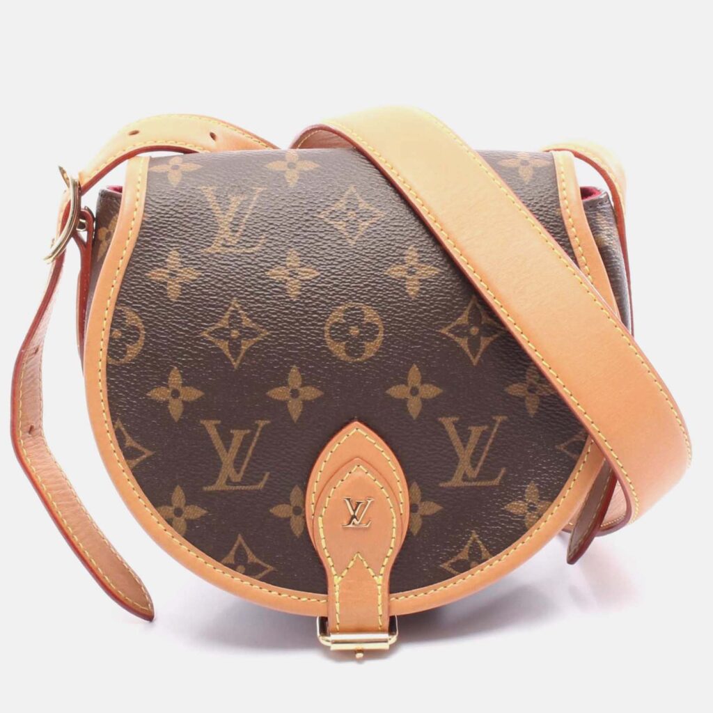 Louis Vuitton Tambourine Brown Monogram Canvas Leather Shoulder Bag Louis Vuitton Tambourine Brown Monogram Canvas Leather Shoulder Bag