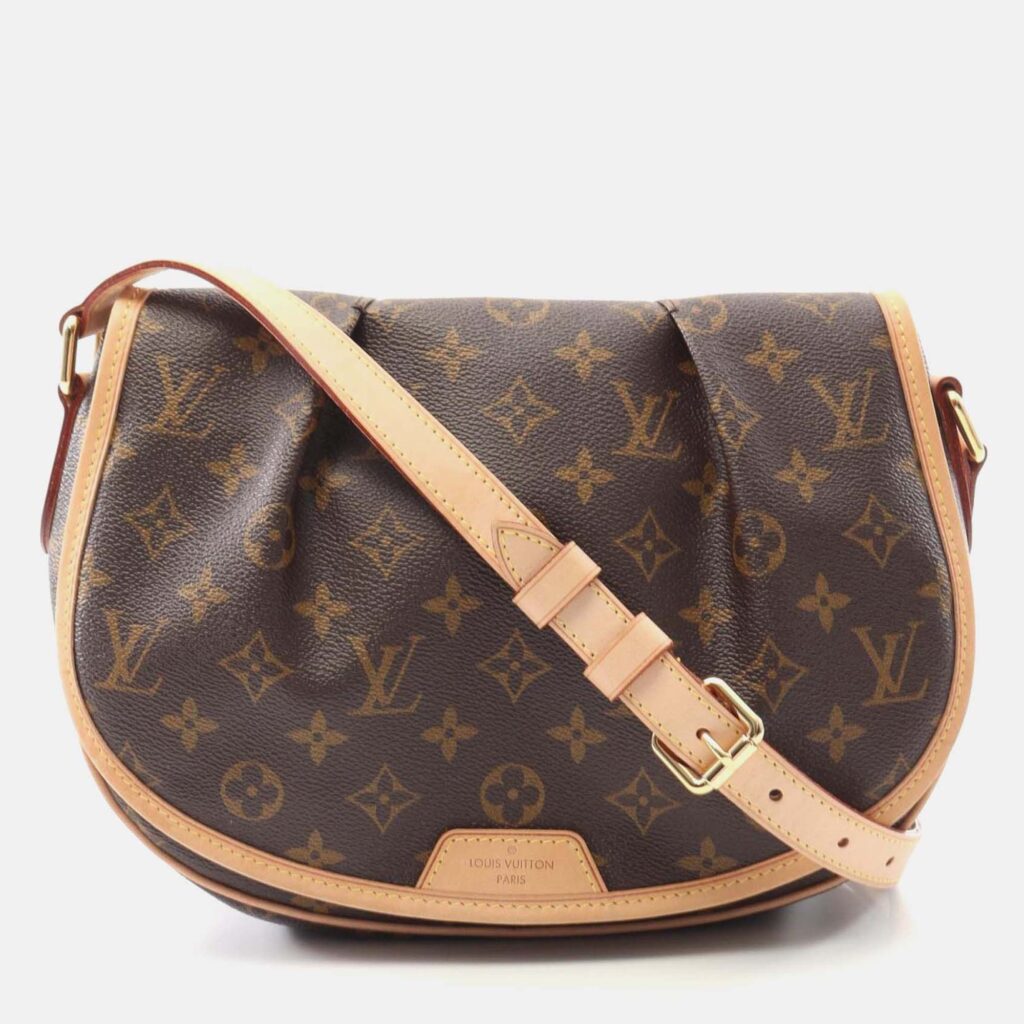 Louis Vuitton Menilmontant PM Brown Monogram Canvas Leather Shoulder Bag Louis Vuitton Menilmontant PM Brown Monogram Canvas Leather Shoulder Bag