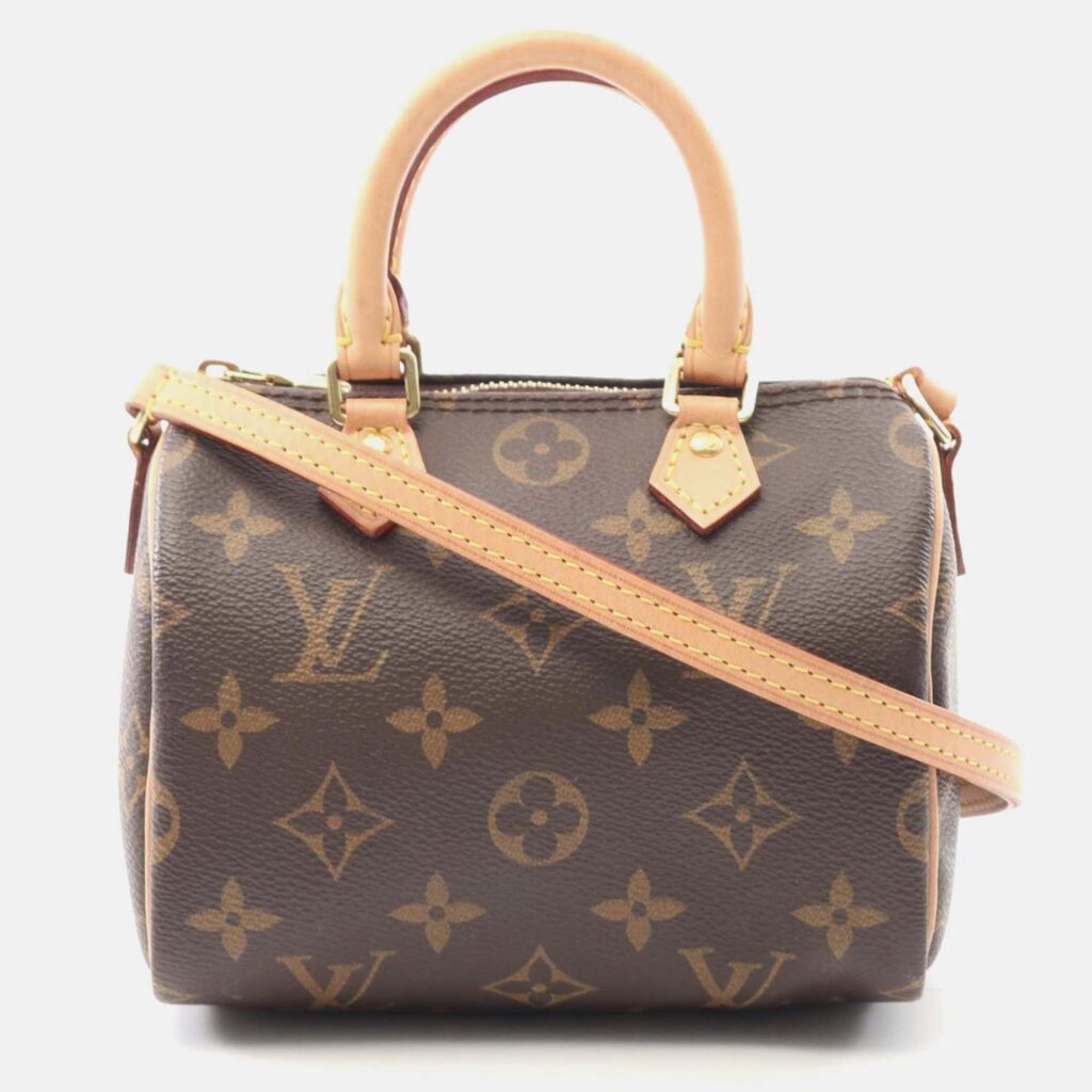 Louis Vuitton Nano Speedy Brown Monogram Canvas Shoulder Bag Louis Vuitton Nano Speedy Brown Monogram Canvas Shoulder Bag