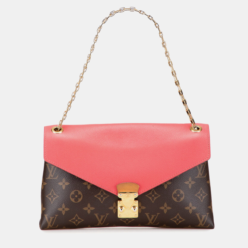 Louis Vuitton Brown Pink Monogram Pallas Chain Louis Vuitton Brown Pink Monogram Pallas Chain