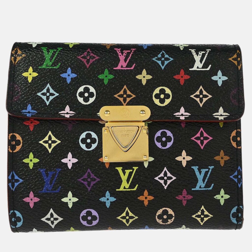 Louis Vuitton Portefeuille Black Multicolor Leather Wallet Louis Vuitton Portefeuille Black Multicolor Leather Wallet